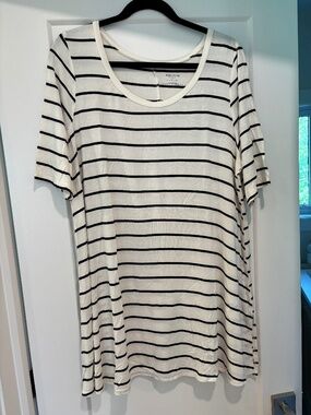 Motherhood Maternity Striped Swing Top Tee Black Cream Size XL